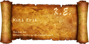 Kuti Erik névjegykártya
